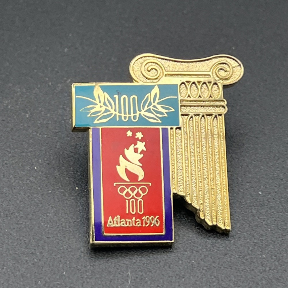 1996 Atlanta Olympic Games Centennial 100 Roman Grecian Column Lapel‎ Hat Pin